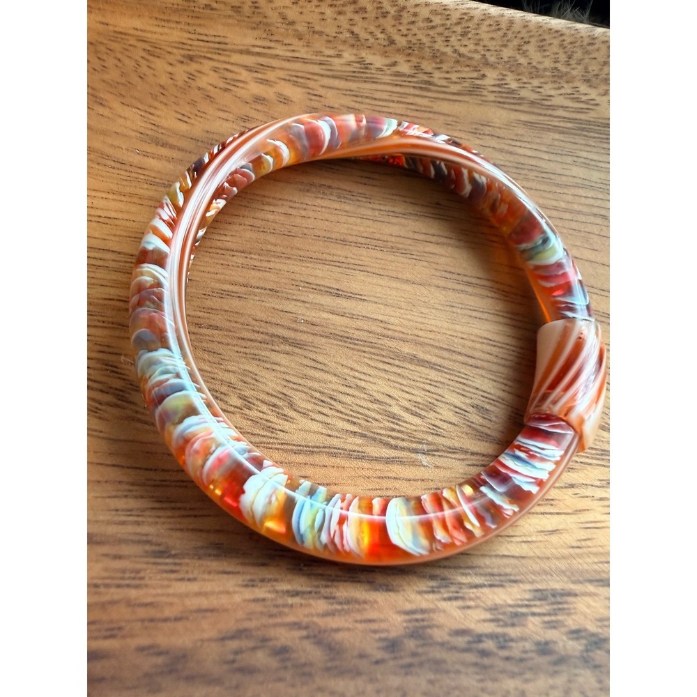 Lea Stein Paris Layered Knot Bead Bangle‎ Bracelet Mid Century RARE - Picture 4 of 8
